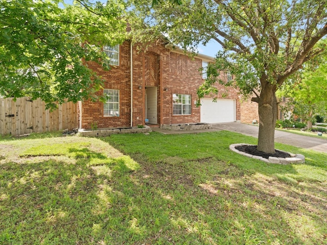 view of front of house featuring concrete driveway, brick siding, and an attached garage
