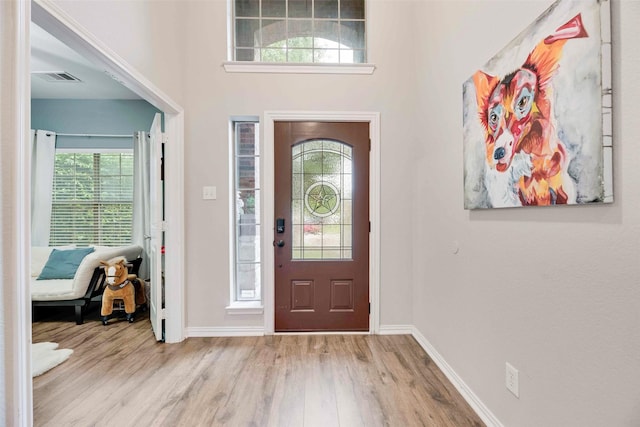 5221 Buckthorn Dr, Mckinney, TX 75071 - entrance foyer with wood finished floors, plenty of natural light, and baseboards