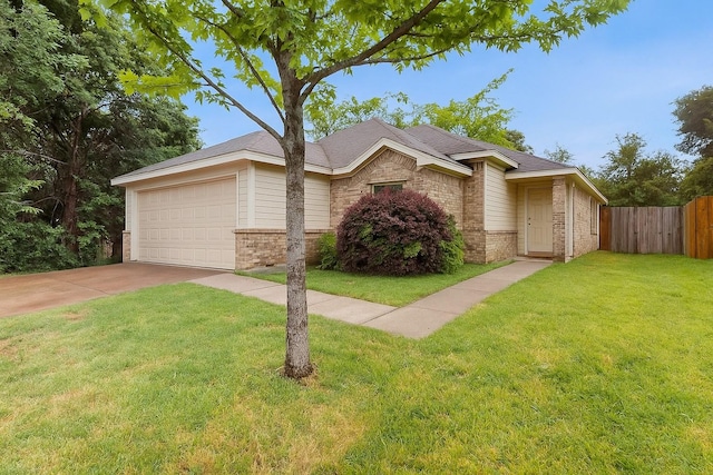 4861 Nuevo Laredo Ct, Dallas, TX 75236 - view of front facade with brick siding, concrete driveway, and an attached garage