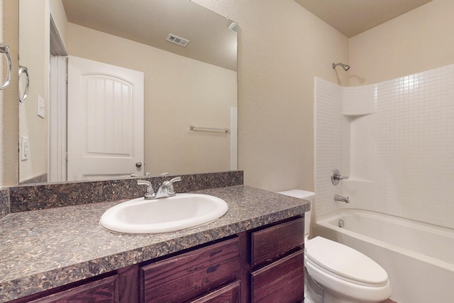 4861 Nuevo Laredo Ct, Dallas, TX 75236 - bathroom featuring toilet, bathtub / shower combination, and vanity