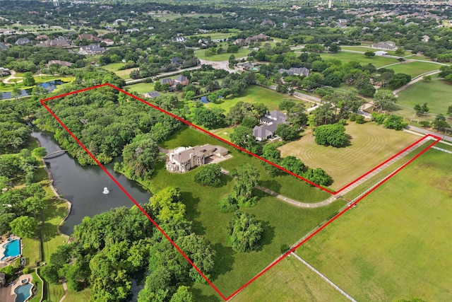 800 John Mccain Rd, Colleyville, TX 76034 - view of property location with a nearby body of water and property boundaries highlighted