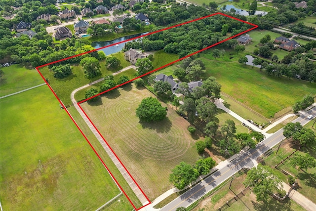800 John Mccain Rd, Colleyville, TX 76034 - view of property location featuring a nearby body of water and property boundaries highlighted