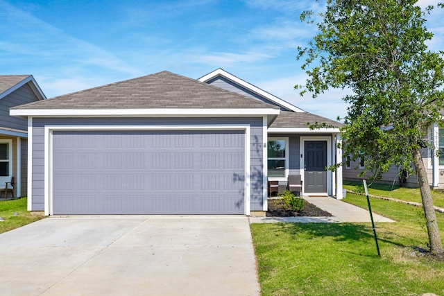 7613 Bluebell Ln, Mckinney, TX 75071 - single story home with roof with shingles, driveway, a front lawn, and a garage