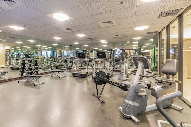 5909 Luther Ln Unit 1700, Dallas, TX 75225 - gym with a drop ceiling