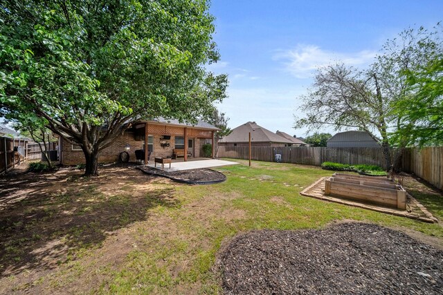 816 Ridgecrest Ct, Aubrey, TX 76227 - rear view of property featuring a chimney, a patio area, and brick siding