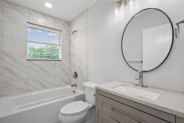 2001 Brenda Ave, Denison, TX 75020 - bathroom with toilet,  shower combination, and vanity