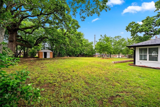 2001 Brenda Ave, Denison, TX 75020 - view of yard featuring a storage unit and an outbuilding