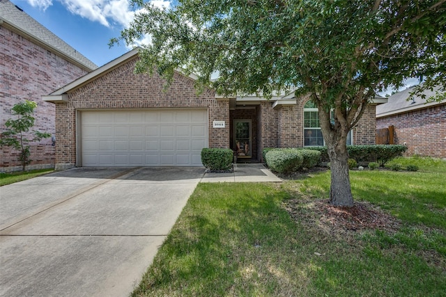 2044 Meadow Park Dr, Princeton, TX 75407 - view of front of home featuring brick siding, driveway, a garage, and a front lawn