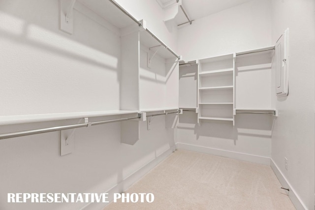 walk in closet featuring carpet