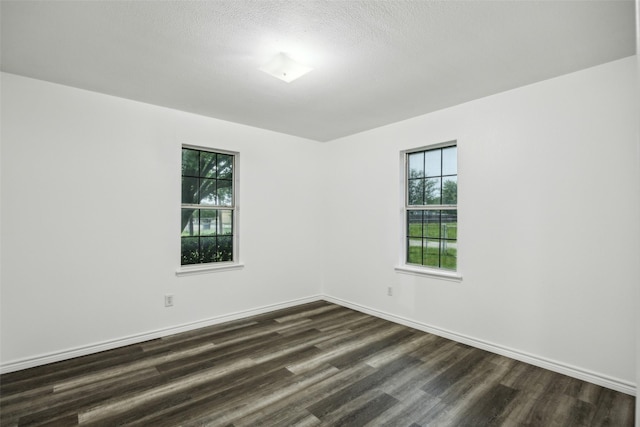 182 Willowcreek Ln, Rockwall, TX 75032 - unfurnished room with plenty of natural light, dark wood finished floors, baseboards, and a textured ceiling