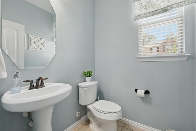 3200 Hawks View Ln, Denton, TX 76208 - half bathroom with toilet and tile patterned floors