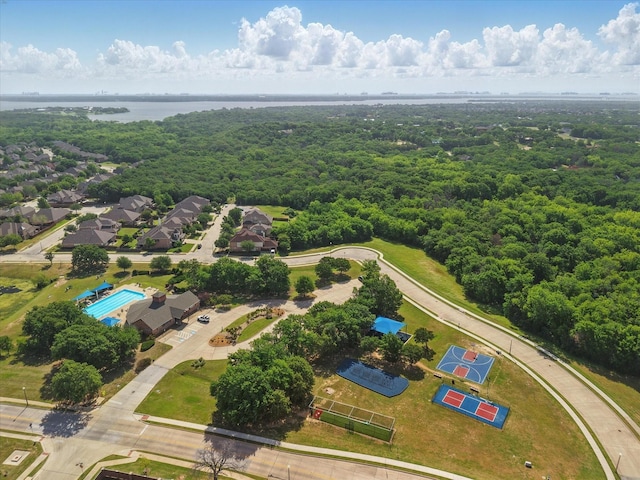 3200 Hawks View Ln, Denton, TX 76208 - drone / aerial view of a forest and a nearby body of water