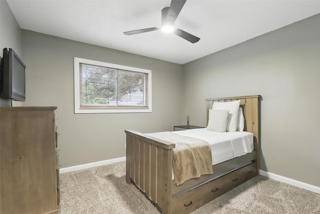 1738 Northaven Ct, Arlington, TX 76012 - bedroom with light carpet, baseboards, and ceiling fan