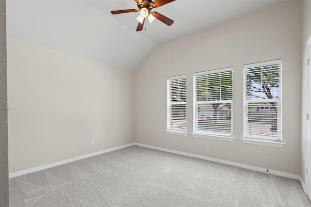 6328 Pinionpark Way, Fort Worth, TX 76179 - unfurnished room with light carpet, baseboards, a ceiling fan, plenty of natural light, and vaulted ceiling
