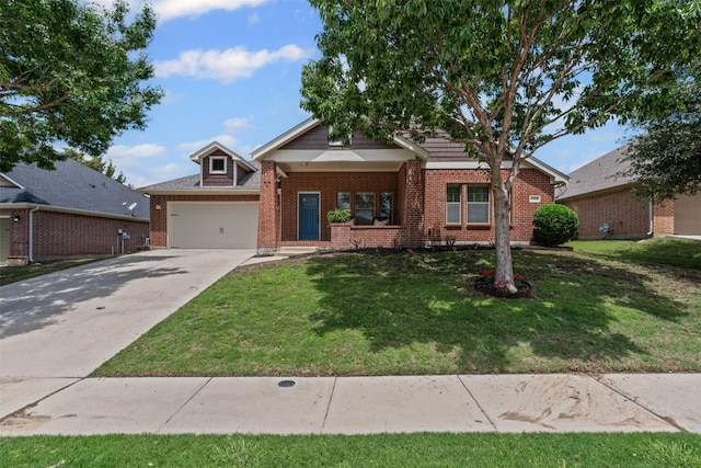 6328 Pinionpark Way, Fort Worth, TX 76179 - view of front of property featuring brick siding, a front lawn, concrete driveway, and an attached garage
