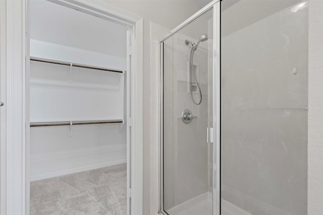 6328 Pinionpark Way, Fort Worth, TX 76179 - full bathroom featuring a walk in closet and a stall shower