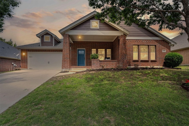 6328 Pinionpark Way, Fort Worth, TX 76179 - view of front facade featuring brick siding, driveway, a yard, and a garage
