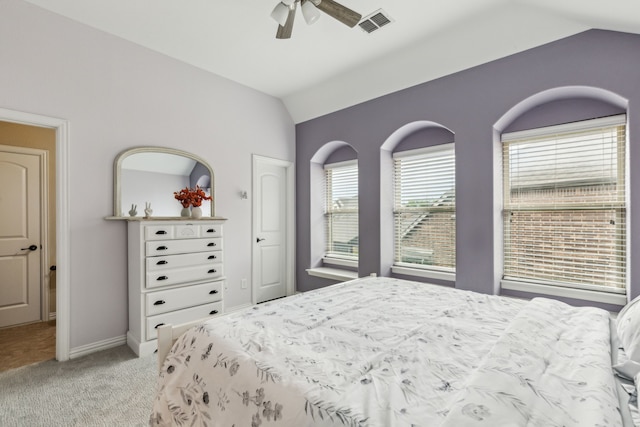 2831 Sheffield Ct, Trophy Club, TX 76262 - bedroom featuring lofted ceiling, light colored carpet, baseboards, and ceiling fan