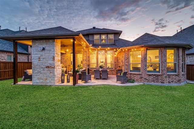 771 Drummond Dr, Prosper, TX 75078 - rear view of property with a patio area and brick siding