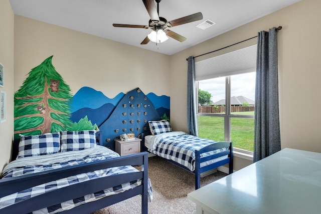 102 Willowbrook Dr, Waxahachie, TX 75165 - carpeted bedroom featuring a ceiling fan