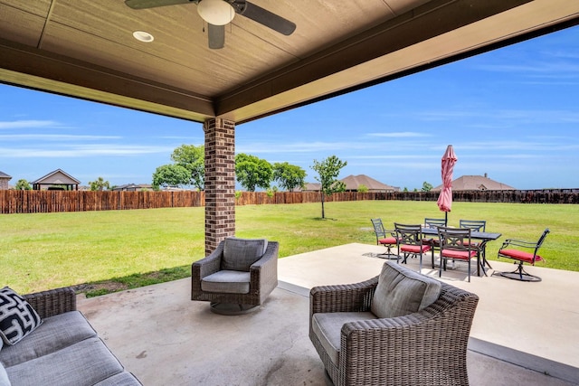 102 Willowbrook Dr, Waxahachie, TX 75165 - view of patio / terrace with a ceiling fan and outdoor dining area