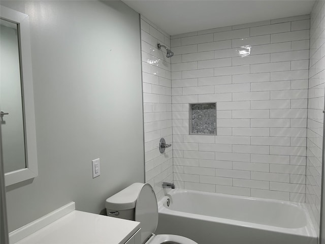 1104 Hillsdale Dr, Richardson, TX 75081 - bathroom with toilet, tub / shower combination, and vanity