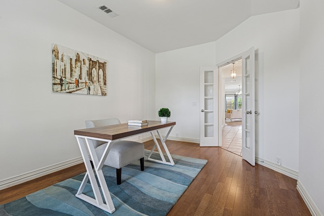 2912 Montalbo, Grand Prairie, TX 75054 - home office with french doors, wood finished floors, and baseboards