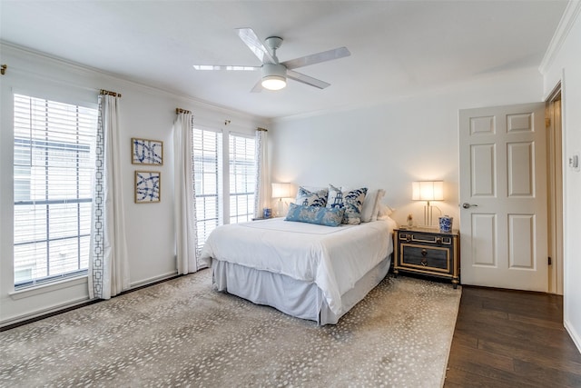 4229 Cole Ave Unit 115, Dallas, TX 75205 - bedroom featuring ornamental molding, wood finished floors, and ceiling fan