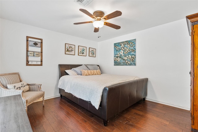 4325 Shady Glen Dr, Waco, TX 76708 - bedroom with hardwood / wood-style flooring, baseboards, and a ceiling fan