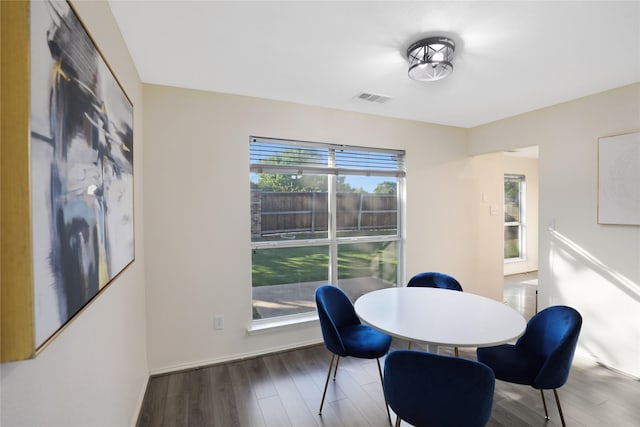 dining area featuring wood finished floors