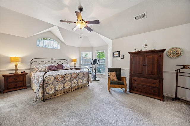 1608 Fallingwater Trl, Fort Worth, TX 76052 - carpeted bedroom featuring vaulted ceiling and a ceiling fan