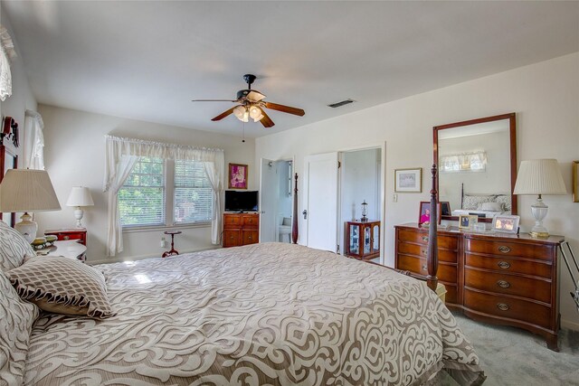 1005 Church St, Sulphur Springs, TX 75482 - carpeted bedroom featuring a ceiling fan