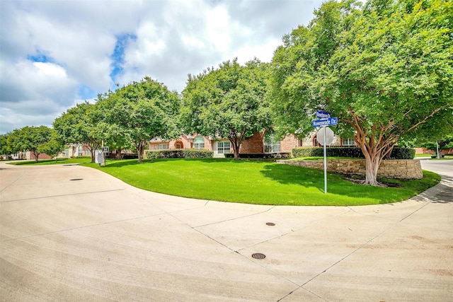 view of community featuring a yard