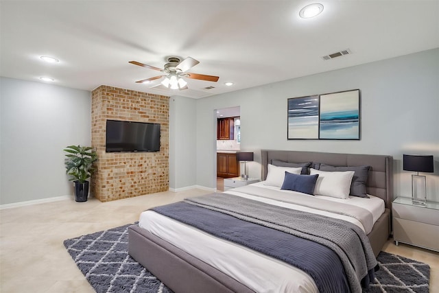 7000 County Road 527, Burleson, TX 76028 - bedroom with recessed lighting, ceiling fan, and baseboards