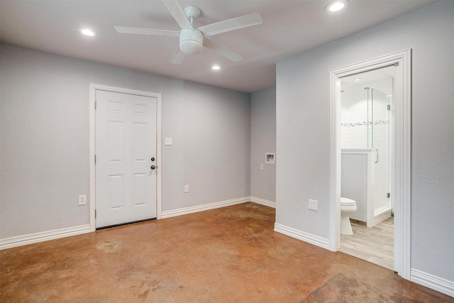 7000 County Road 527, Burleson, TX 76028 - entrance foyer with recessed lighting, ceiling fan, finished concrete flooring, and baseboards