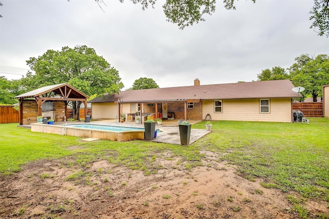 7000 County Road 527, Burleson, TX 76028 - rear view of house with a gazebo, a chimney, and a patio