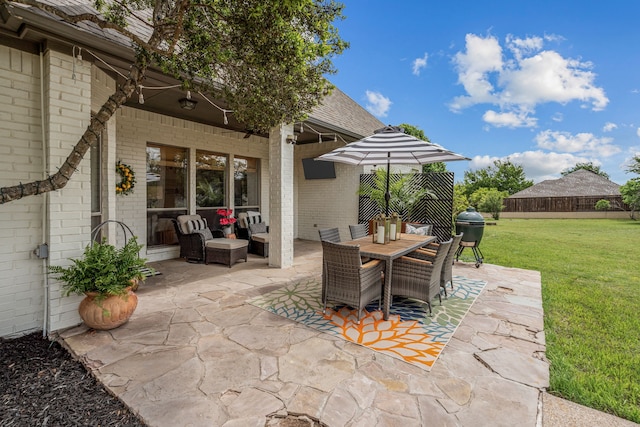 147 Rim Rock Rd, Aledo, TX 76008 - view of patio / terrace featuring outdoor dining area and area for grilling
