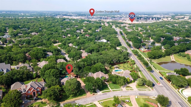 1413 Hunters Ridge Cir, Denton, TX 76205 - aerial view of residential area with a nearby body of water