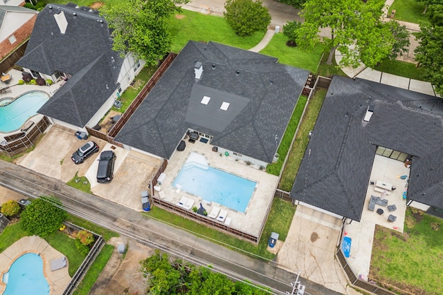 bird's eye view of a pool