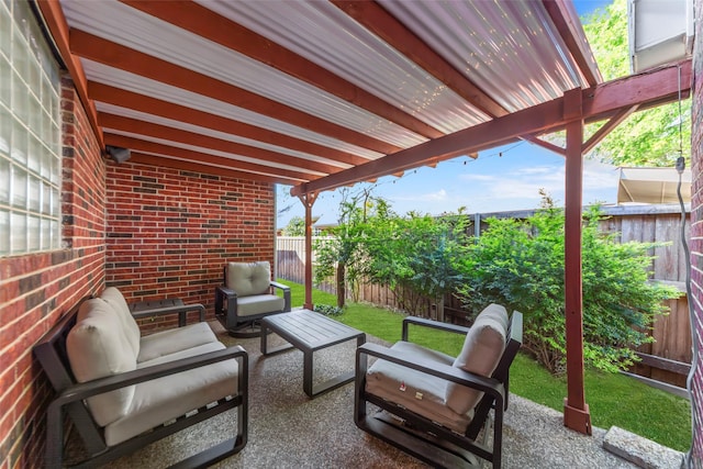 2631 Valley Creek Trl, Mckinney, TX 75072 - fenced backyard featuring a patio and outdoor lounge area
