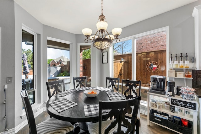 2631 Valley Creek Trl, Mckinney, TX 75072 - dining space with wood finished floors and a chandelier