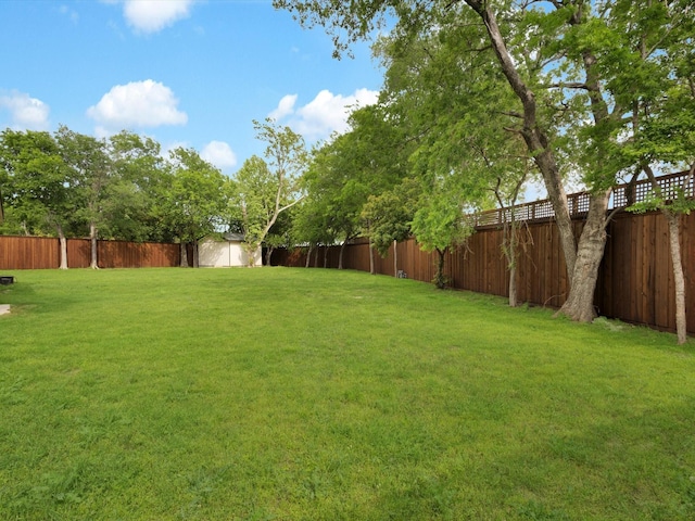 2834 Sunny Hill Ln, Farmers Branch, TX 75234 - view of yard featuring an outbuilding and a shed