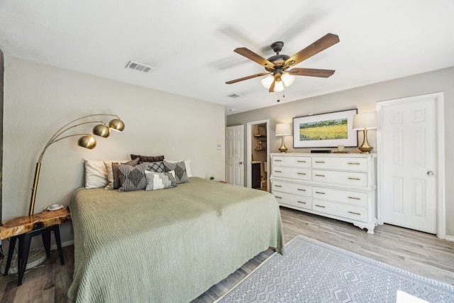 605 Preston Dr, Royse City, TX 75189 - bedroom with light wood-style flooring and ceiling fan