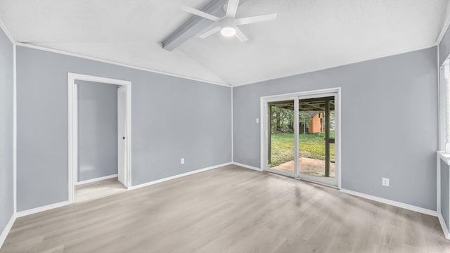 2017 Moline Dr, Haltom City, TX 76117 - unfurnished room with wood finished floors, ceiling fan, and baseboards