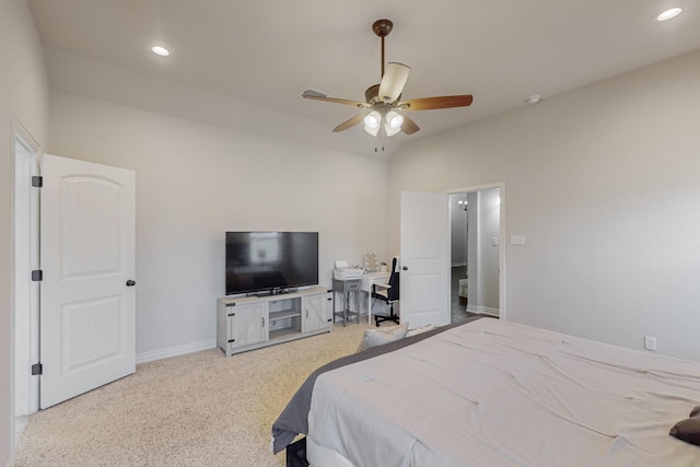160 Melbourne Dr, Willow Park, TX 76087 - carpeted bedroom featuring recessed lighting, baseboards, and ceiling fan