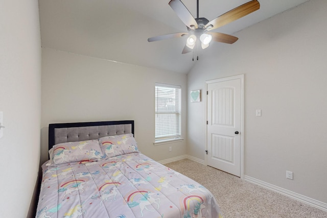 160 Melbourne Dr, Willow Park, TX 76087 - bedroom featuring carpet, baseboards, lofted ceiling, and a ceiling fan