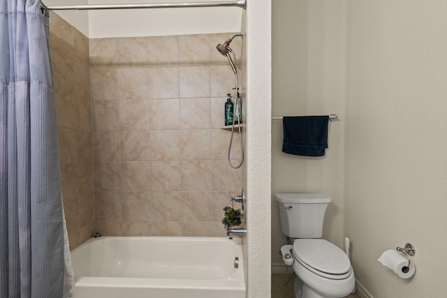 417 Burberry, Grand Prairie, TX 75052 - full bathroom with shower / bath combination with curtain, toilet, and baseboards