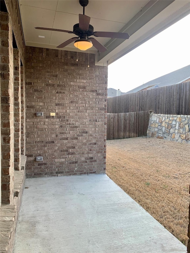 304 Eden Dr, Fate, TX 75189 - view of patio / terrace featuring ceiling fan and a fenced backyard