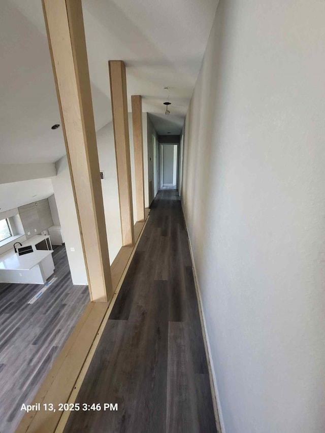 202 Sunset Dr, Glenn Heights, TX 75154 - hallway featuring dark wood-style floors