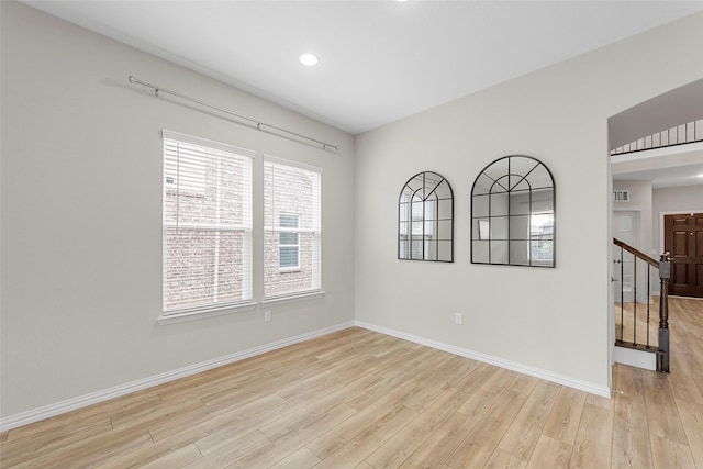 3117 Moldboard Dr, Mckinney, TX 75071 - unfurnished room with wood finished floors, baseboards, healthy amount of natural light, and recessed lighting